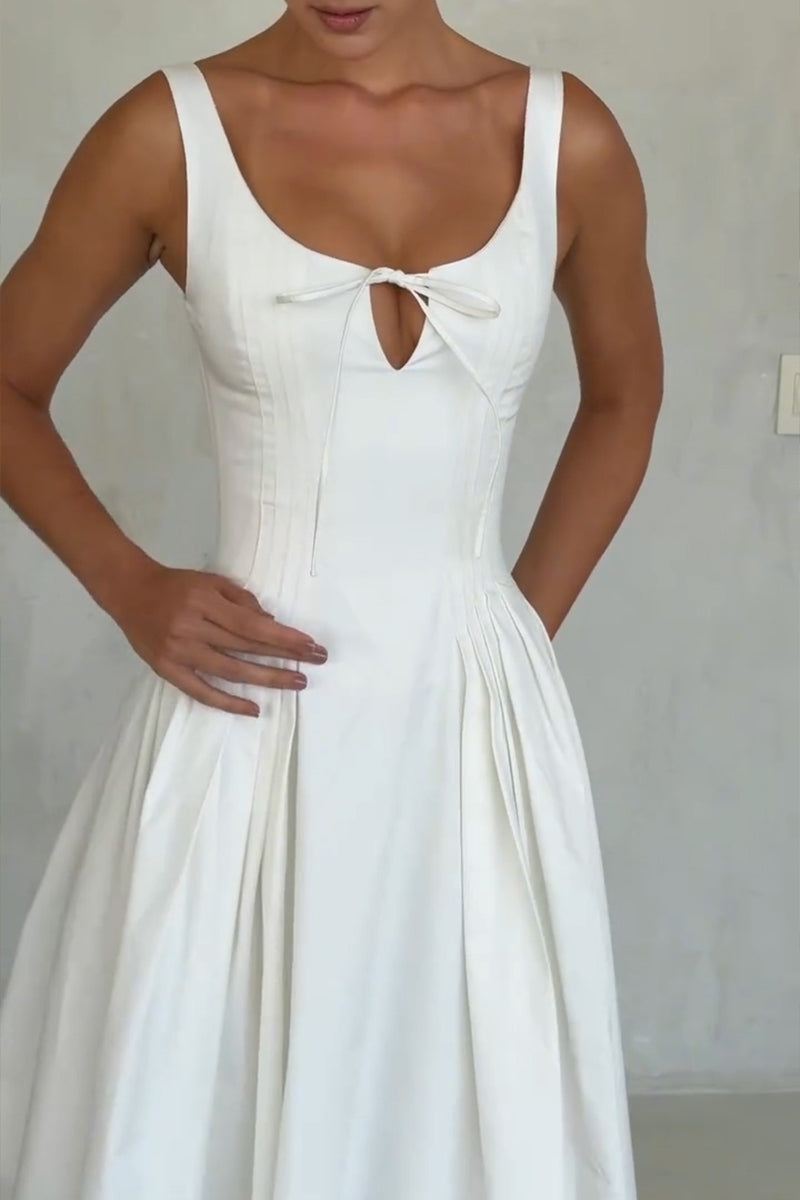 Women's Elegant Pleated Hem Cami Dress