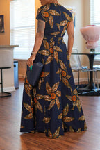 Women's Floral Ankara Print Romper Jumpsuits Or Maxi Wrap Skirt