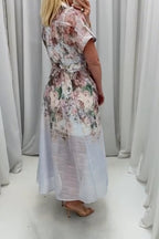 Women Collar Short Sleeved Printed Elegant Temperament Dress