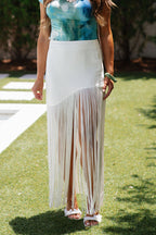 Women's Tasseled Asymmetrical Commuter Skirt