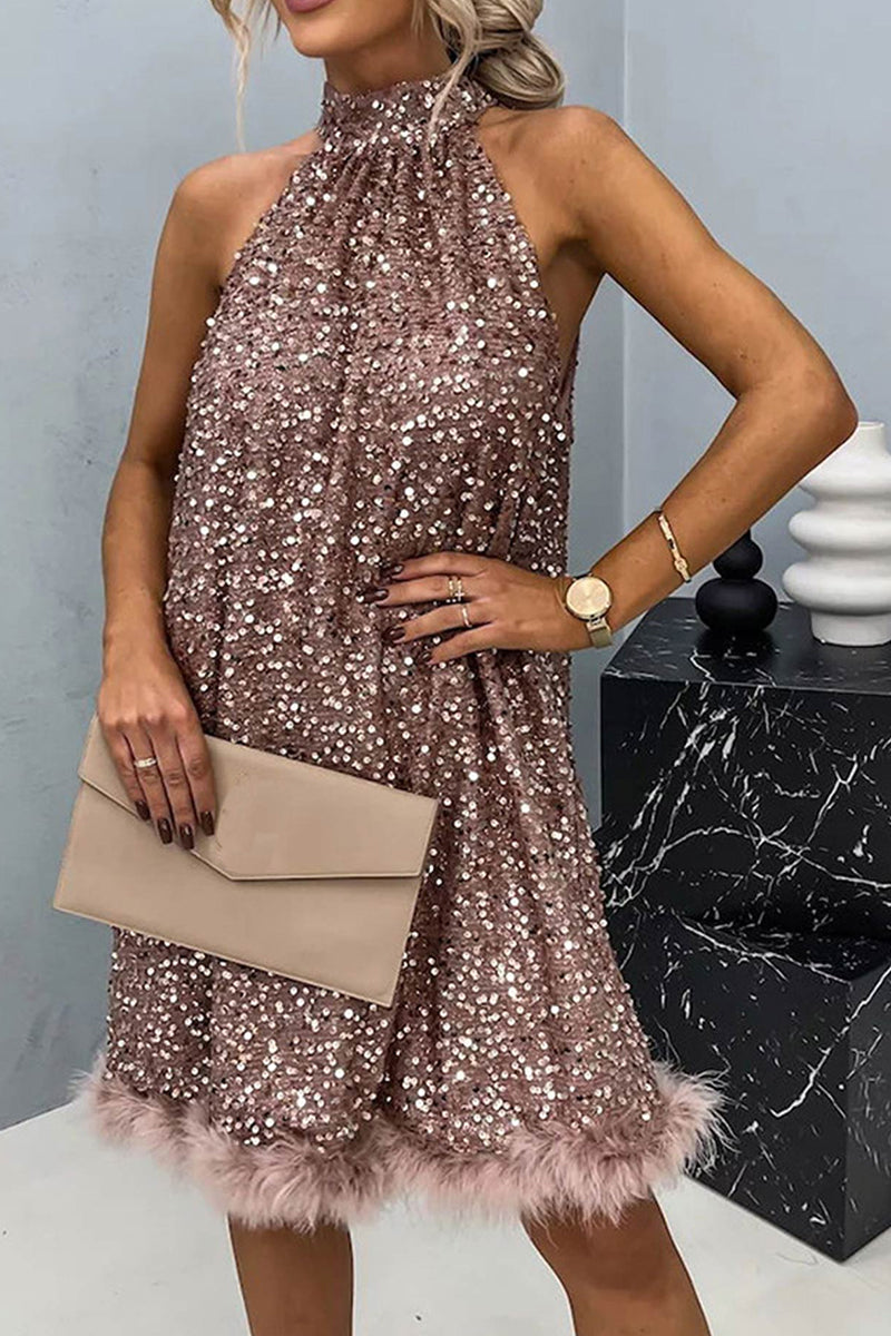 Women's Off Shoulder Sequin Party Dress