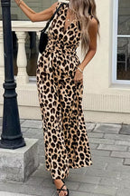 Women's V Neck Sleeveless Long Commuter Dress