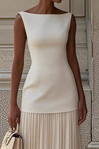 Women's Paneled Pleated Maxi Dress