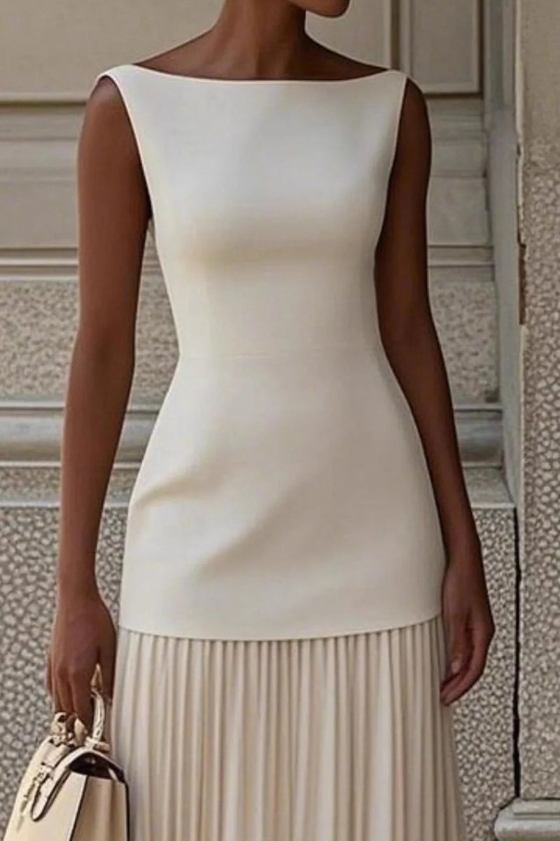 Women's Paneled Pleated Maxi Dress