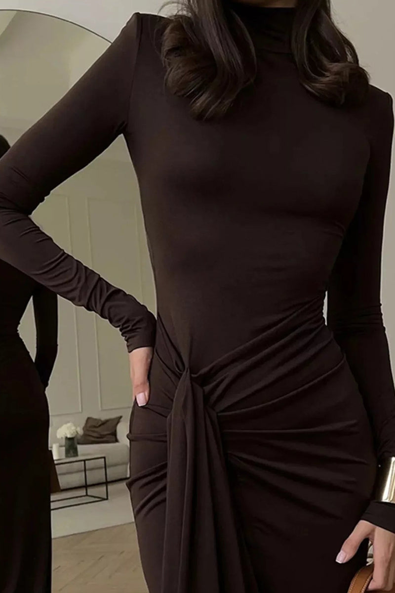 Women's Lace Up High Slit Long Party Dress