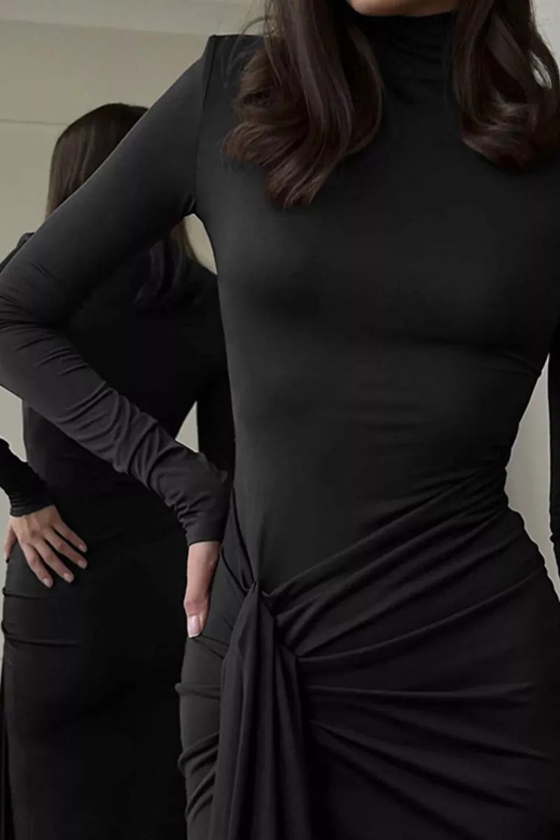 Women's Lace Up High Slit Long Party Dress