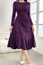 Women's Round Neck Slit Party Dress
