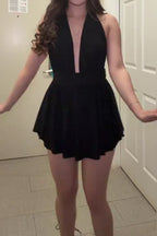 Women's Backless V Neck Party Dress