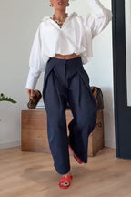 Women's Fashion Balloon Hem Blouse or Loose Pants