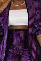 Women's Sequined Long Sleeved Business Suit Or Baggy Shorts