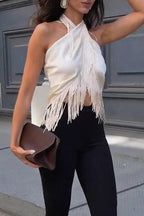 Women's Elegant Halter Drape Hem Vest