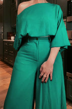 Women's Loose Fitting Short Commuter Top Or Loose Wide Leg Trousers