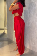 Women's Loose Fitting Shorts With A Slim Waist Vacation Top Or Loose Fitting Wide Leg Tapered Trousers