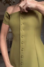 Women One Shoulder Breasted Solid Color Elegant Casual Top