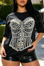 Women Round Neck Printed Casual Top