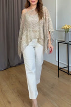 Women's Casual Mesh Sequin Cover Up Top