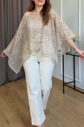 Women's Casual Mesh Sequin Cover Up Top
