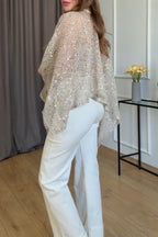 Women's Casual Mesh Sequin Cover Up Top