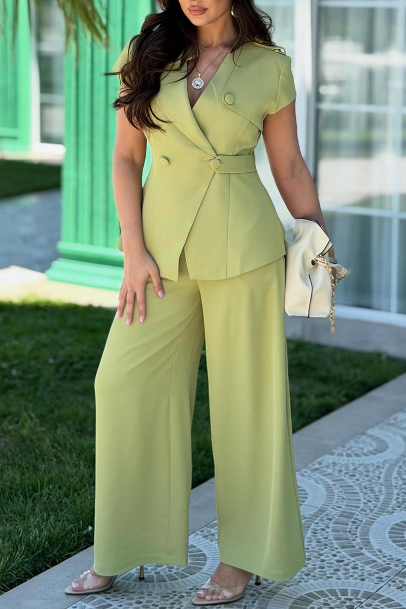 Women Collar Jacket + Pants Temperament Commuting Formal Suit