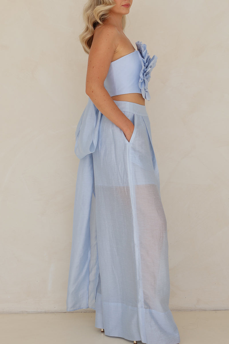 Women's Resort 3D Floral Bustier Pants Two-Piece Set