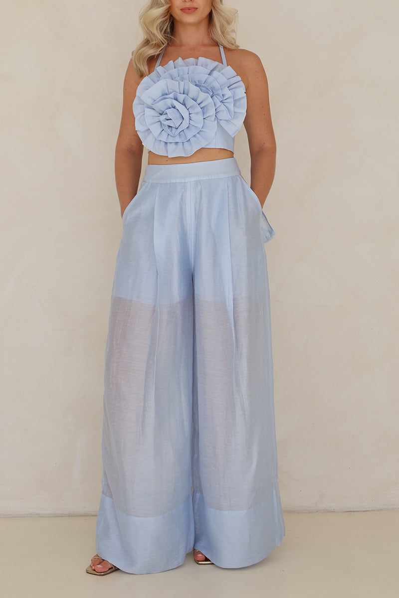 Women's Resort 3D Floral Bustier Pants Two-Piece Set