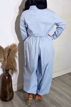 Women's Casual Stripe Vest Shirt Jogger Pants Three-Piece Set
