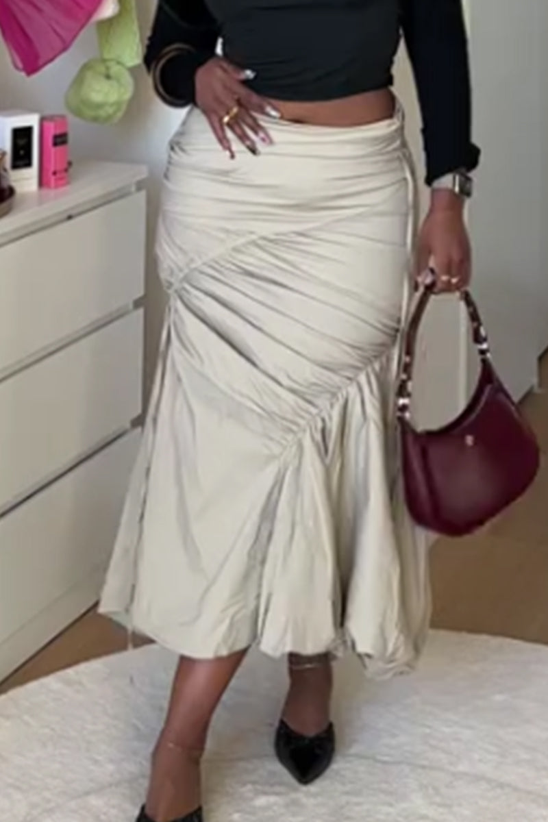 Women's Casual Ruched Hip Hugging Skirt
