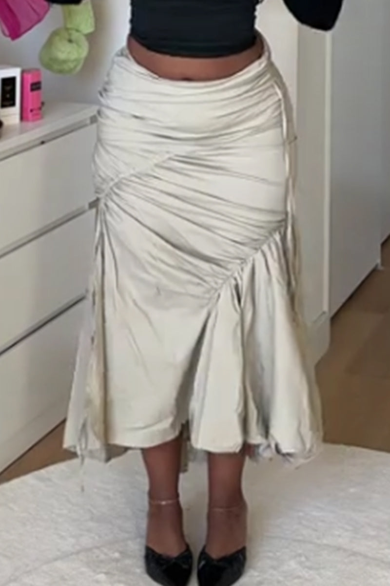 Women's Casual Ruched Hip Hugging Skirt