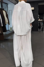 Women's Casual Loose Fit Printed Shirt Top Or Printed Loose Fitting Wide Leg Trousers