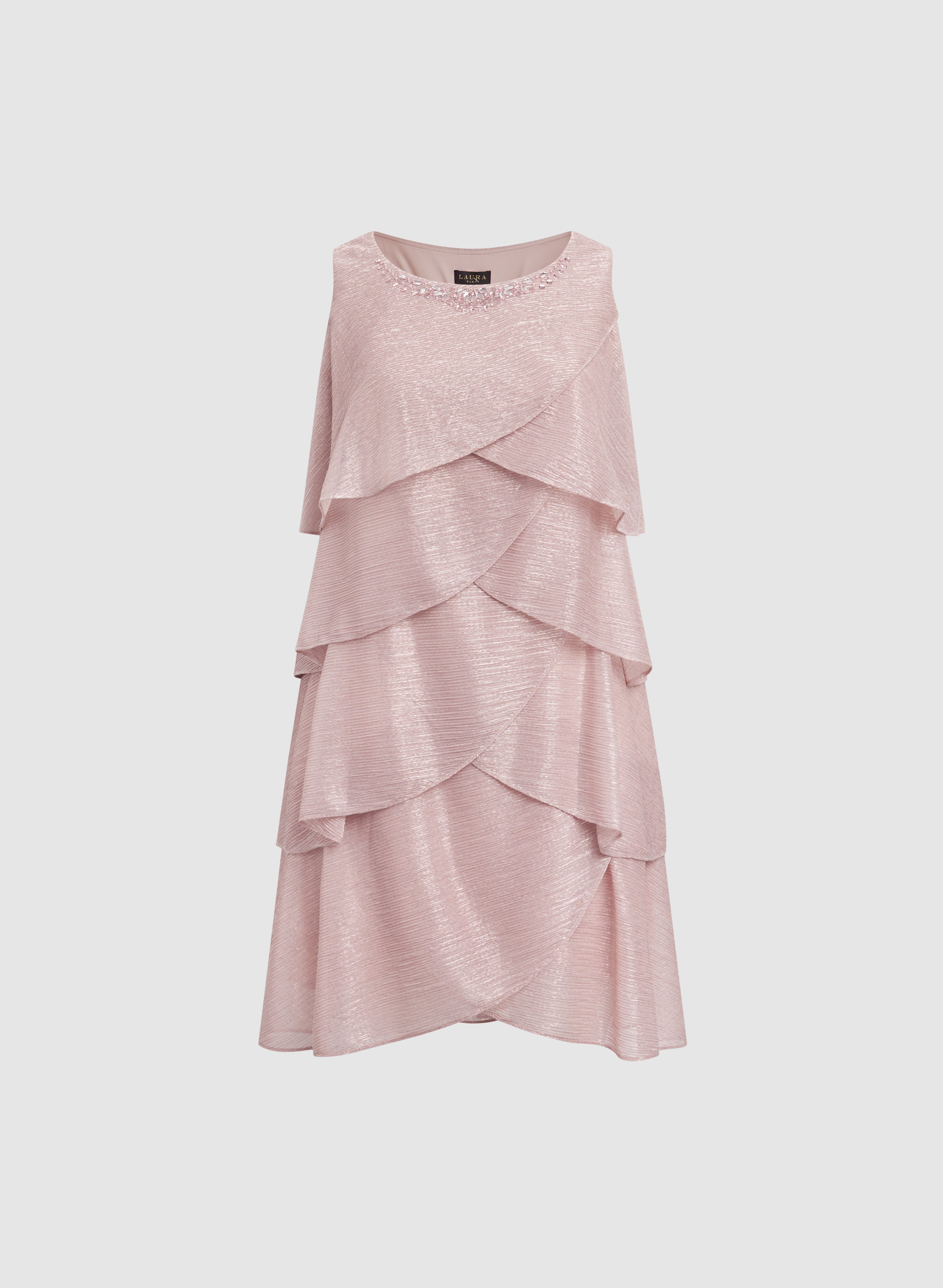 Metallic Jacket & Tiered Dress Set