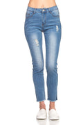 Skinny Frayed Slit Jeans