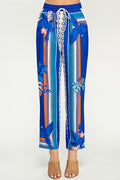 Elastic waist royal blue pants