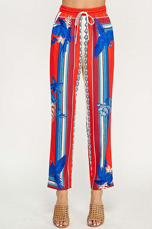 Elastic Waist red pants