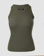 ChicMe Built-in Bra Ribbed Round Neck Tank Top