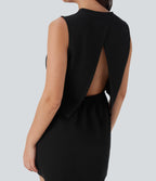 Sleeveless Drawstring 2 Piece Mini Golf Active Dress