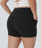 Plus Size UltraSculptTM SoCinched High Waisted Tummy Control Training Biker Shorts 3'' with Pockets