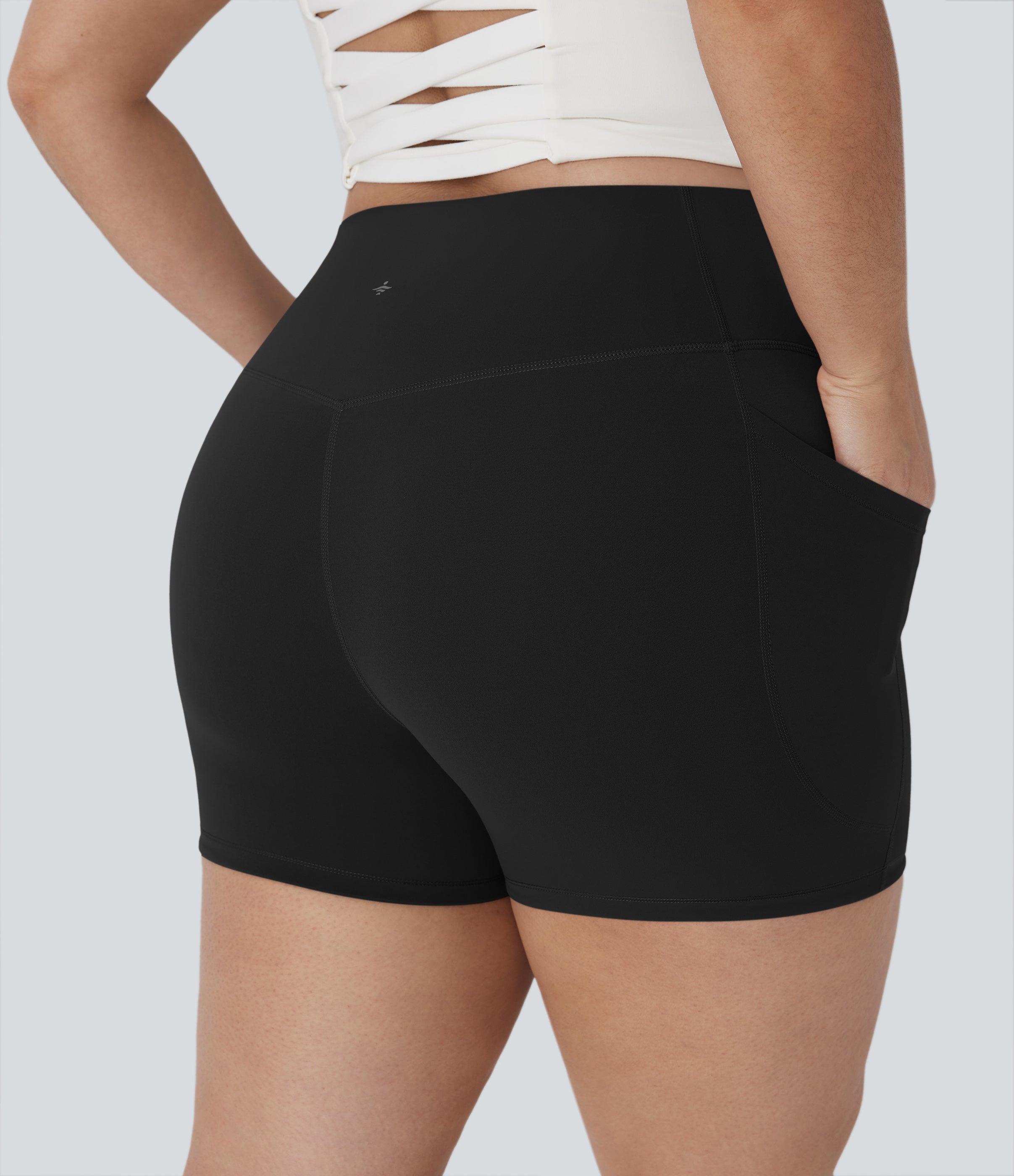 Plus Size UltraSculptTM SoCinched High Waisted Tummy Control Training Biker Shorts 3'' with Pockets