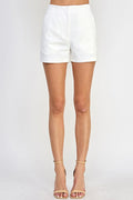 High Waist White Short
