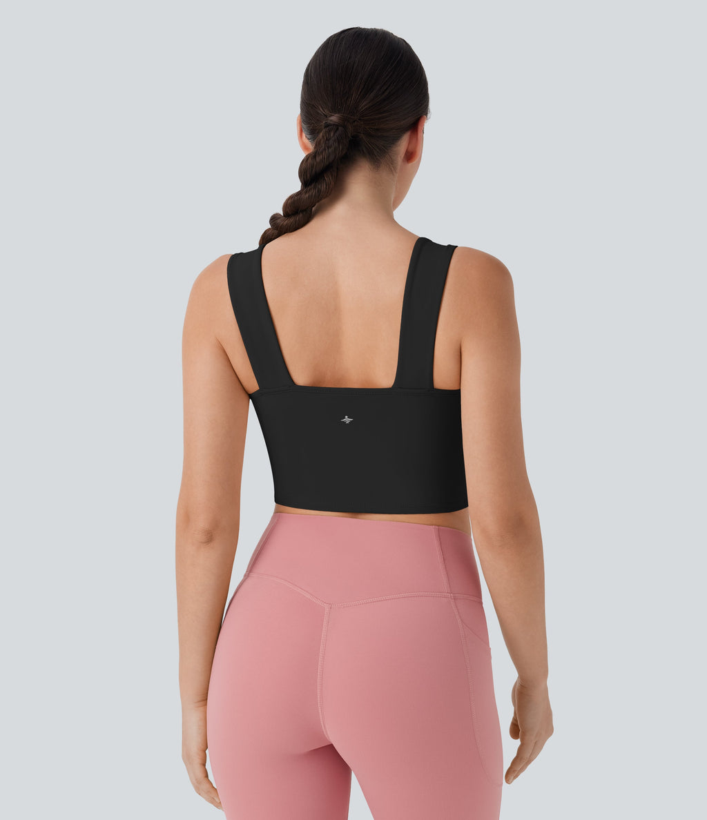 Sweetheart Neck Cropped Yoga Sports Top