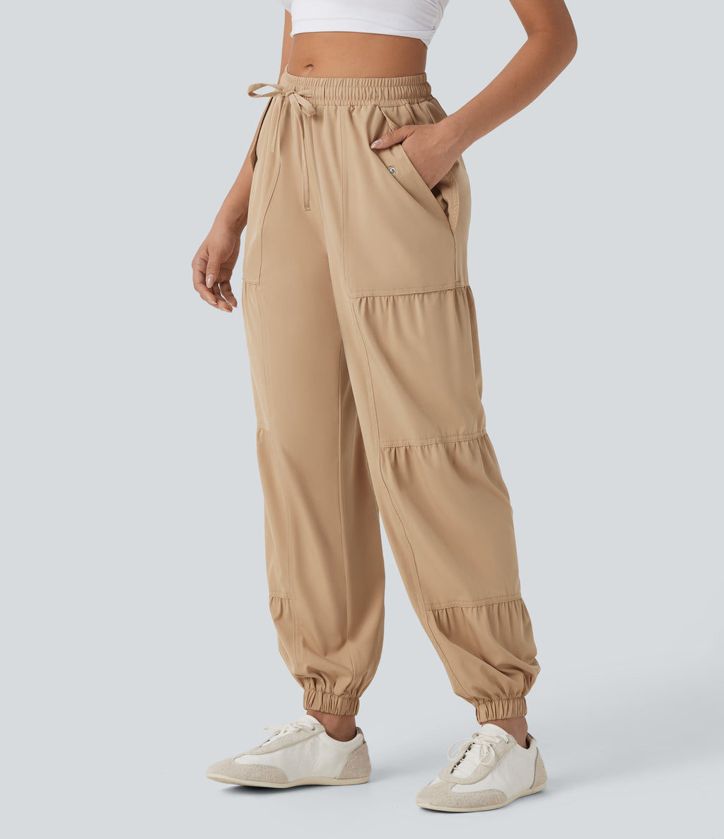 Mid Rise Drawstring Quick Dry Casual Joggers with Pockets