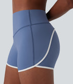 SoftlyZeroTM Airy SoCinched Mid Rise Tummy Control Color Block Cool Touch Yoga Biker Shorts 3''-UPF50+