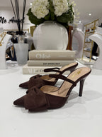 Point Toe Large Bow Sling Back Heel (3 Colours)