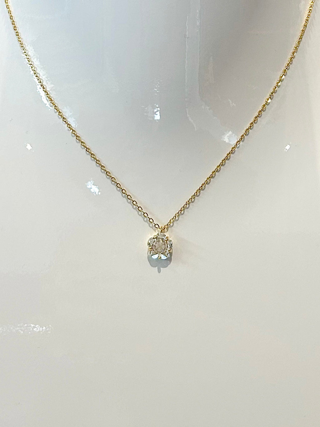 One Stone Diamonte Necklace (2 Colours)