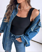 U-Neck Sleeveless Tank Seamless Skinny Layering Top with Built-In Bra