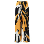 ChicHero Abstract Print Wide-Leg Drawstring Pants Palazzo Pleated Pants
