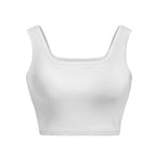 Square Neck Solid Crop Tank Top