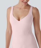 SoftlyZeroTM Plush Push-Up Molded Cups 2-in-1 Yoga Active Dress with Pockets-Easy Peezy