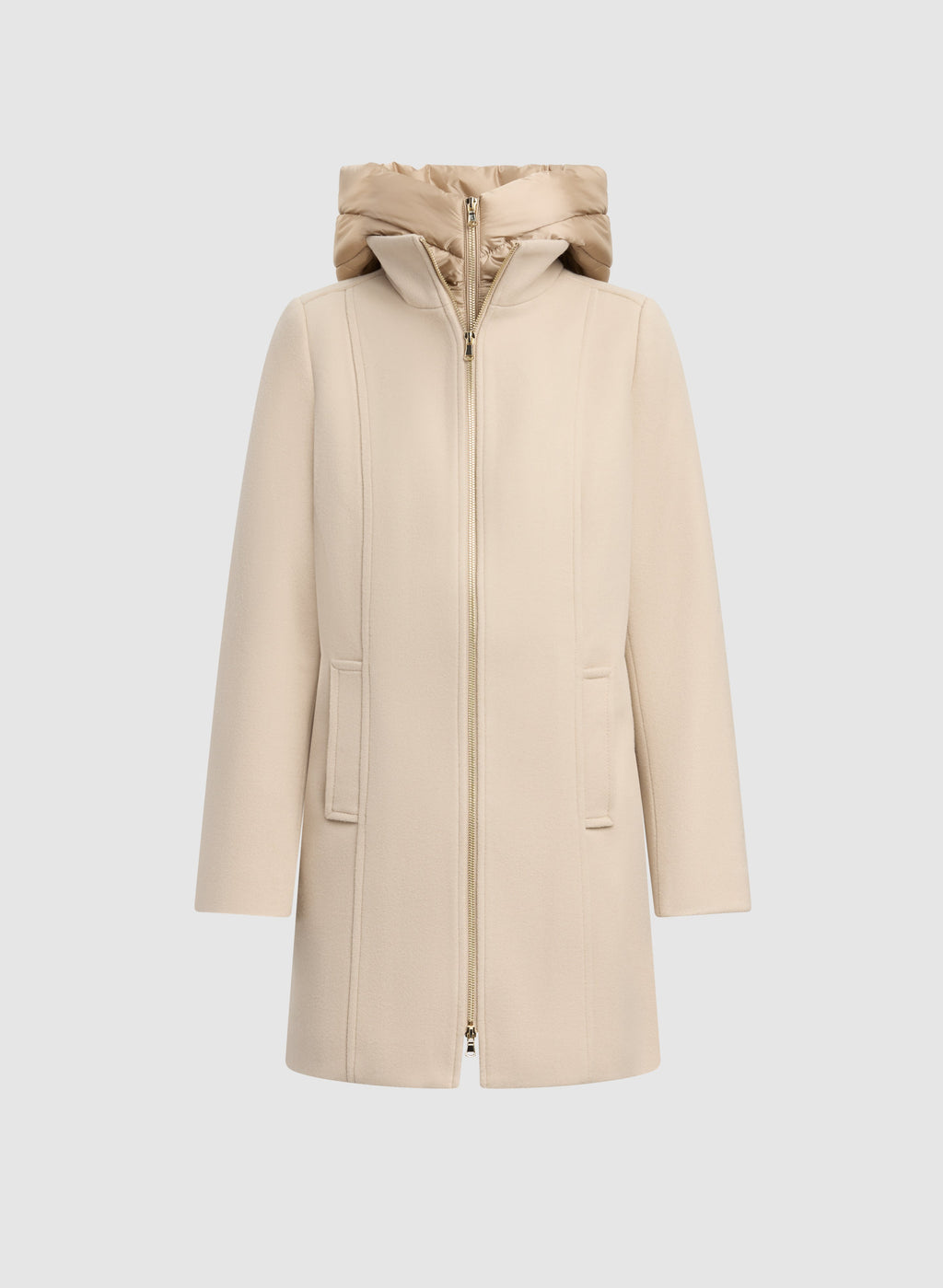 Stretch Wool Blend Coat