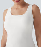 U Neck Crossover Yoga Tank Top-Longer Length-D/DD/DDD/F Cups