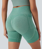 Seamless Flow High Waisted Yoga Biker Shorts 7'' with Pockets